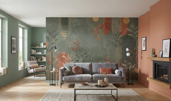 associer peinture et papier peint