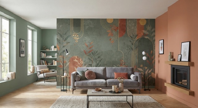 associer peinture et papier peint